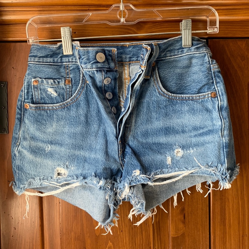 Levi’s 501 high rise denim shorts